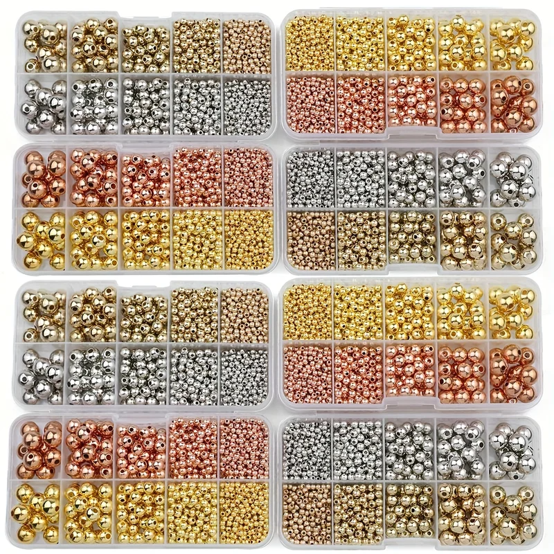 Bar Cart Gold - 950PCS CCB 3/4/6/8/10MM Gold Silver Spacer