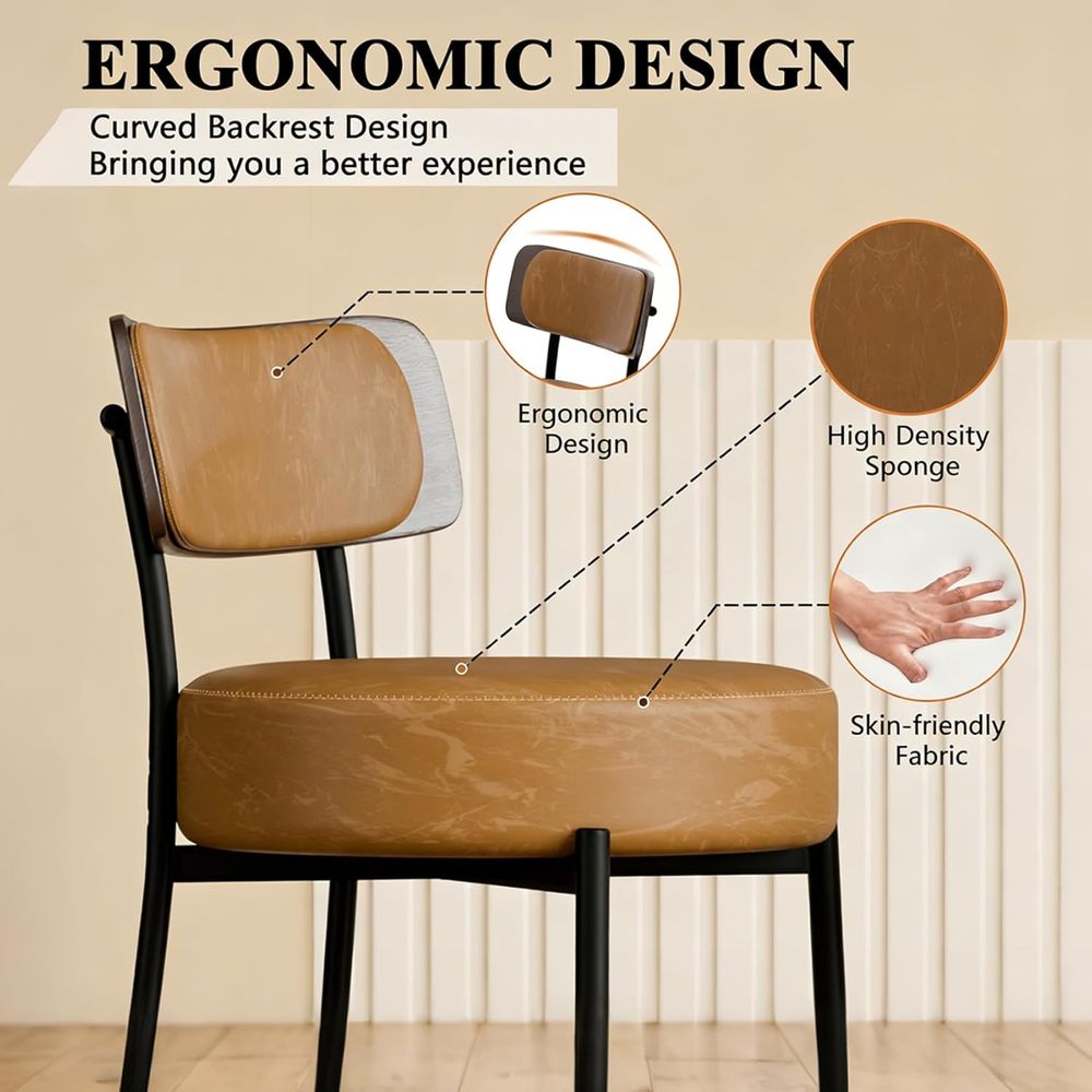 Brown Bar Stools Set o 3, Leat - Home Bar And Counter 评论和价格