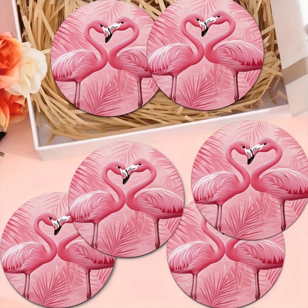 Pink Flamingo Drink Coasters S - Home Bar Stand 评论和价格