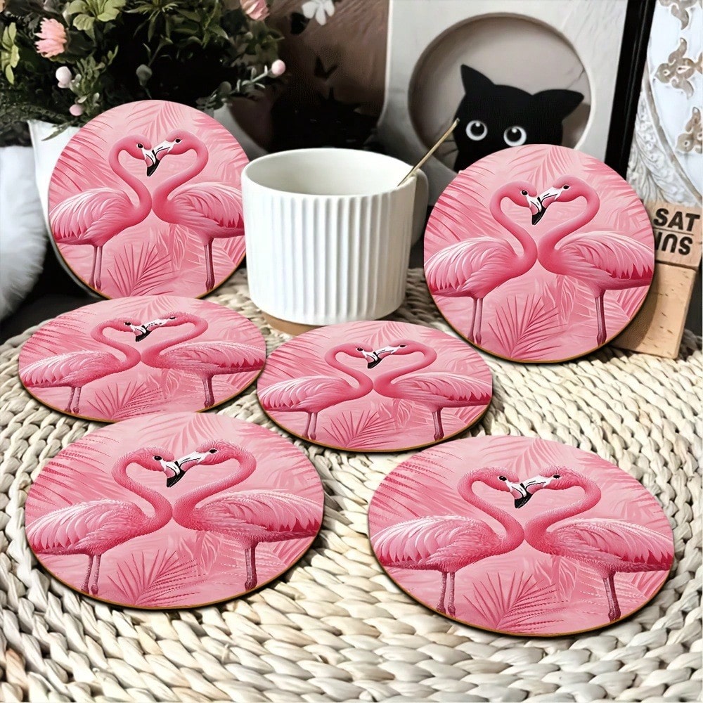 Pink Flamingo Drink Coasters S - Home Bar Stand 评论和价格