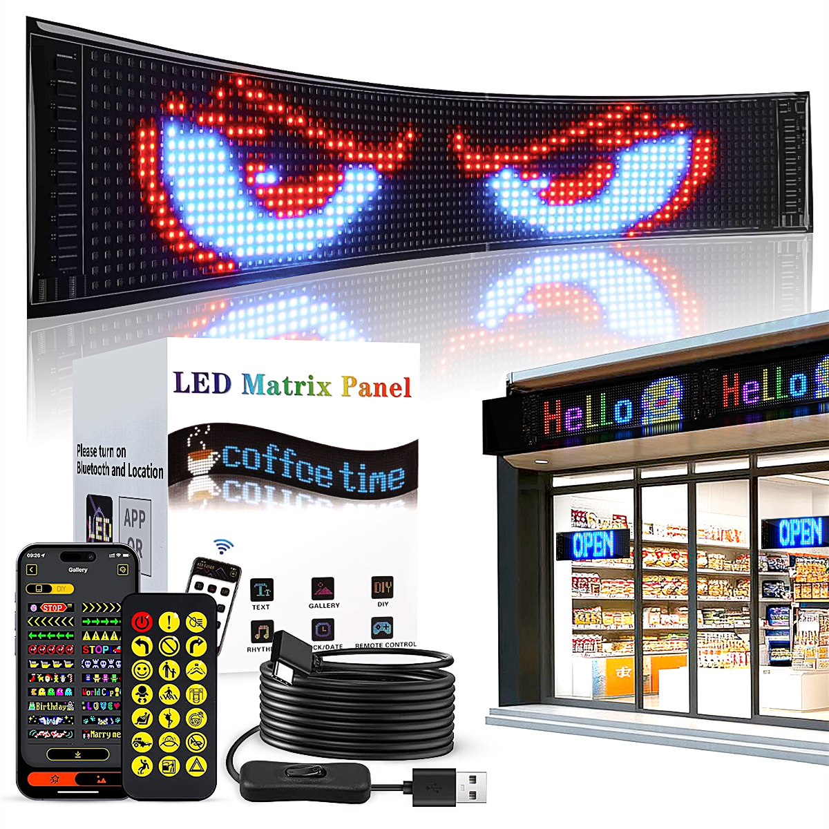Programmable LED Matrix Panel  - Home Bar Signs 评论和价格