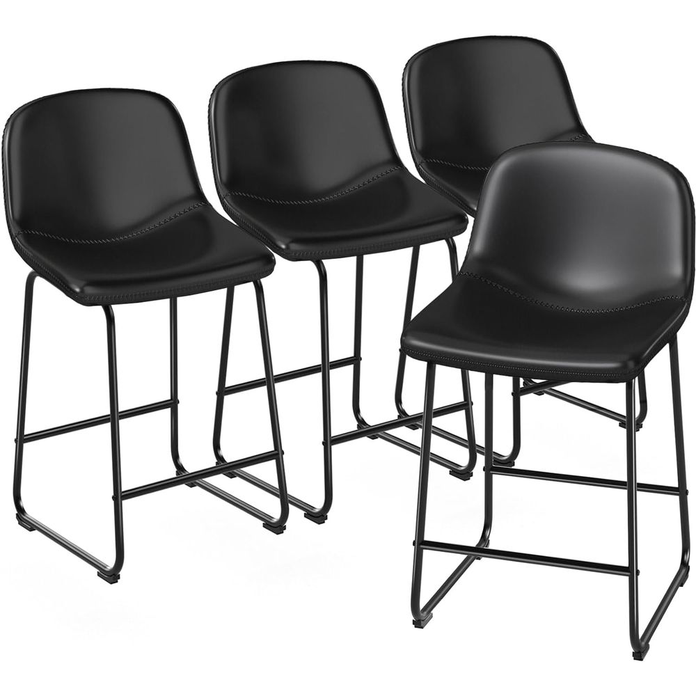 4-Piece Leather Dining Chairs  - Home Bar And Counter 评论和价格