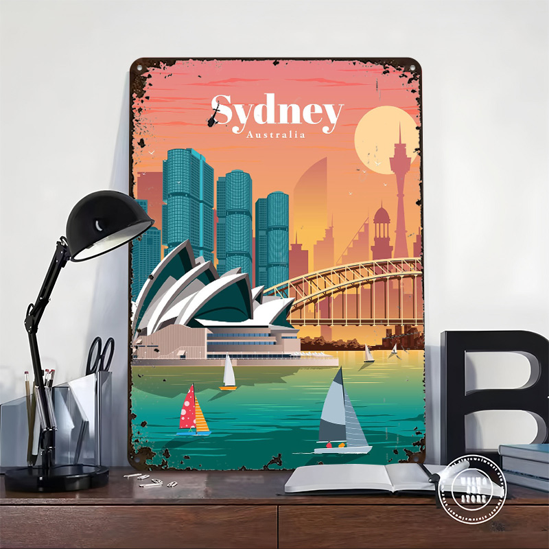 Sydney Poster Wall Art Retro V - Home Bar Sydney 评论和价格