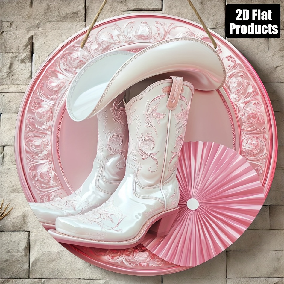 2D Metal Sign, Pink Cowboy Boo - Home Bar And Coffee 评论和价格