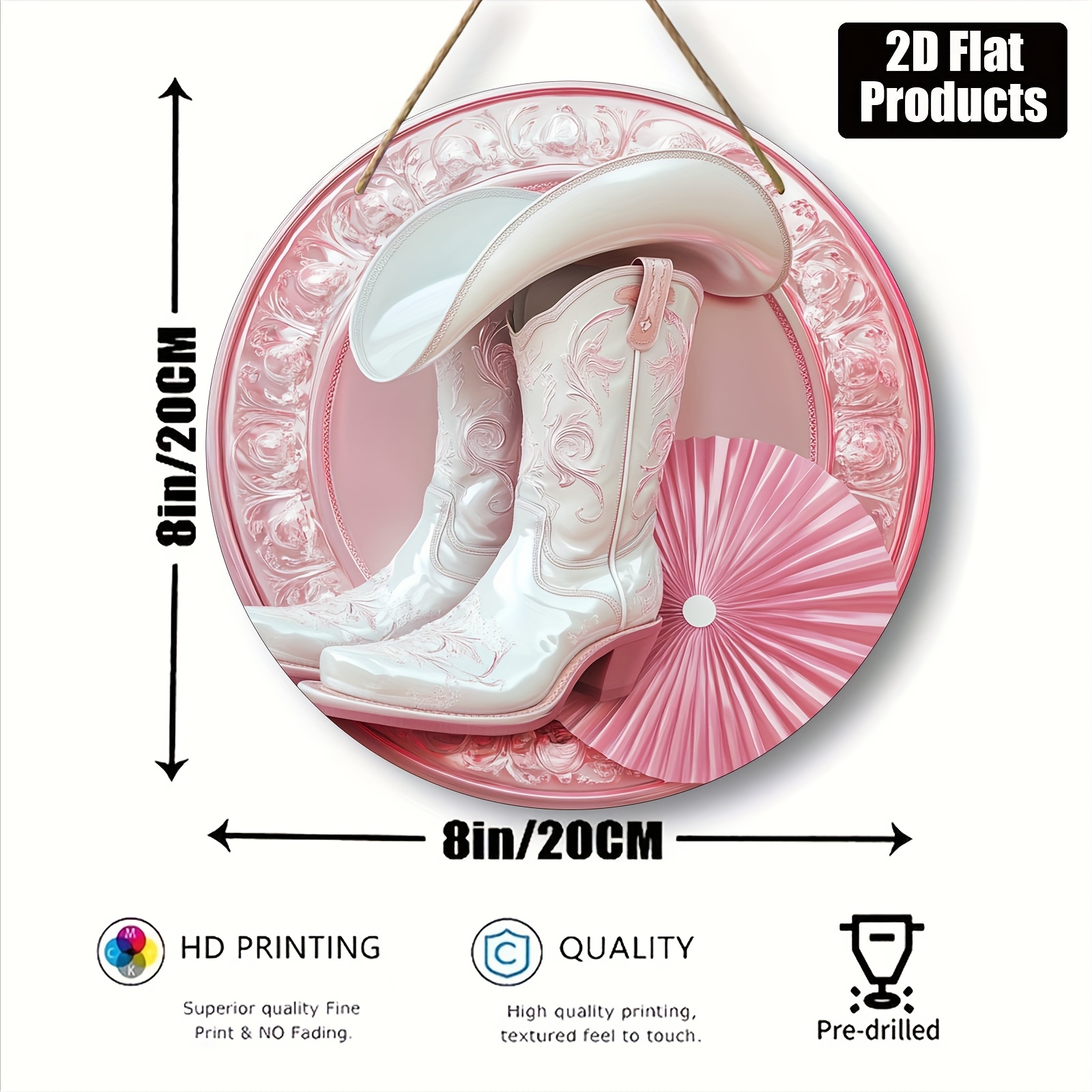 2D Metal Sign, Pink Cowboy Boo - Home Bar And Coffee 评论和价格