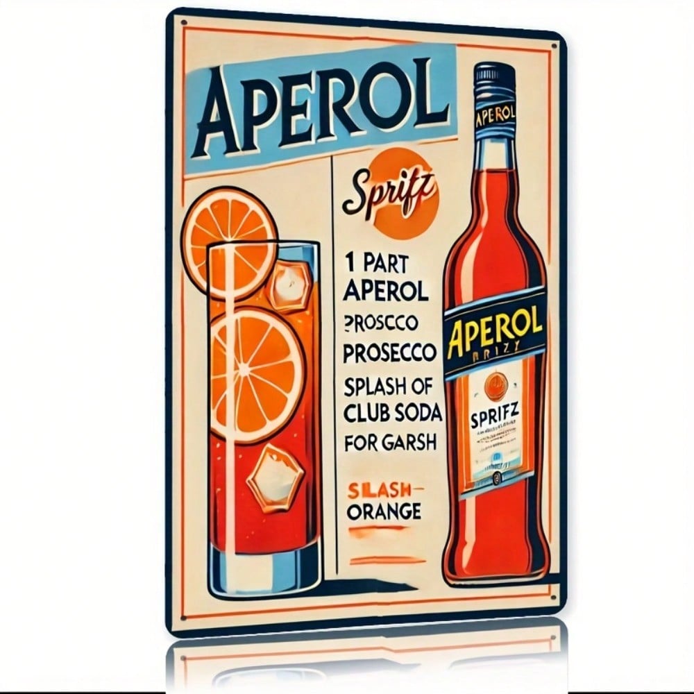 Vintage Aperol Spritz Metal Si - Home Bar And Kitchen 评论和价格