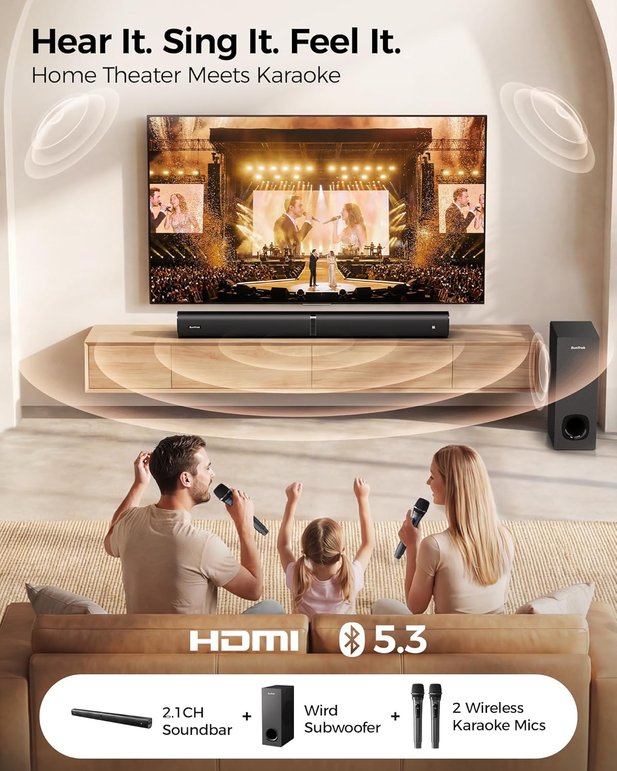 Soundbar with Subwoofer for TV - Home Bar And Theater 评论和价格