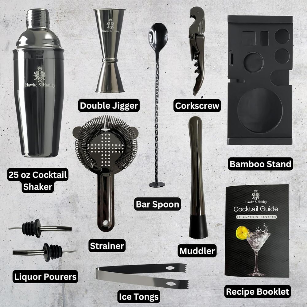 Cocktail Shaker Bar Set with i - Cocktail Recipe Book 评论和价格