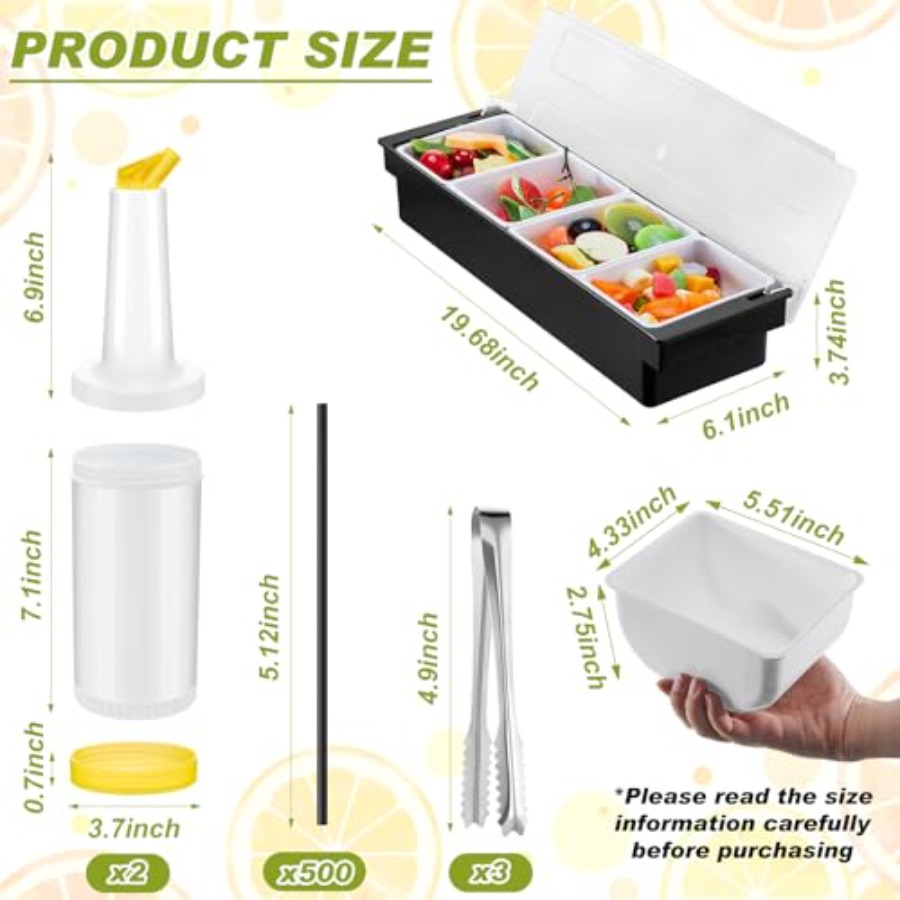 23 Pcs Bartender Supplies Kit  - Garnish Tray Set 评论和价格