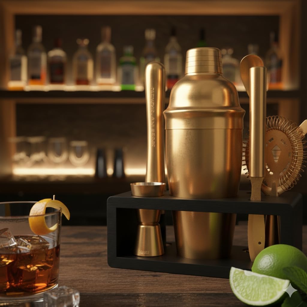 Antique Gold Cocktail Shaker S - Cocktail Recipe Book 评论和价格