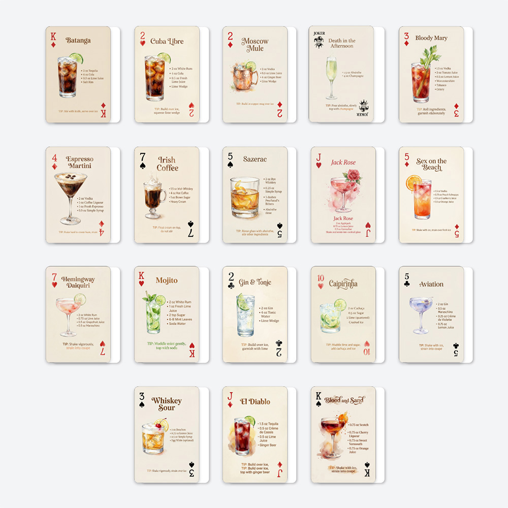 54pcs Cocktail Recipes Playing - Cocktail Recipe Book 评论和价格