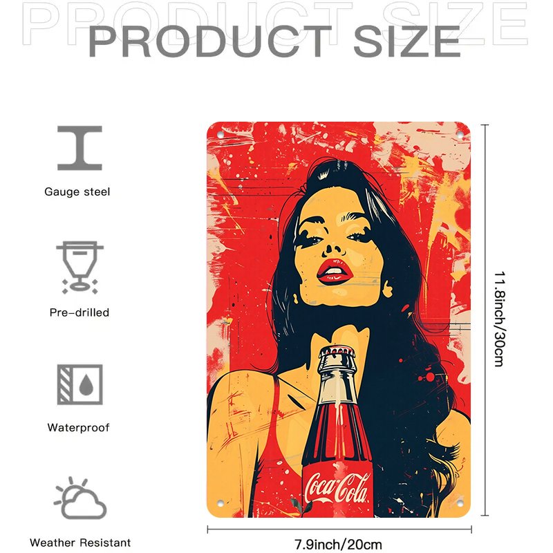 1PC 2D flat vintage Coca Cola  - Home Bar And Coffee 评论和价格
