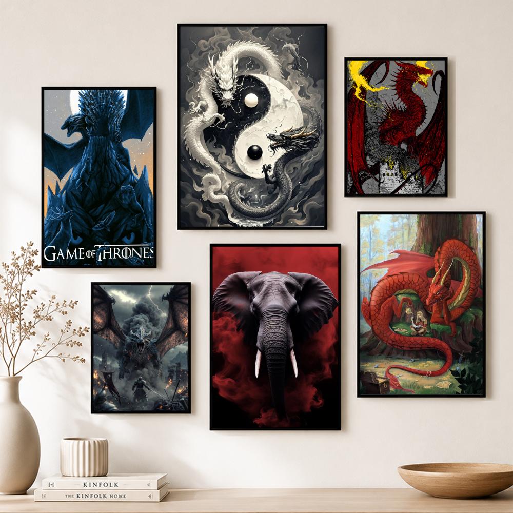 Art R-Red Fox Dragon Elephant  - Home Bar And Theater 评论和价格