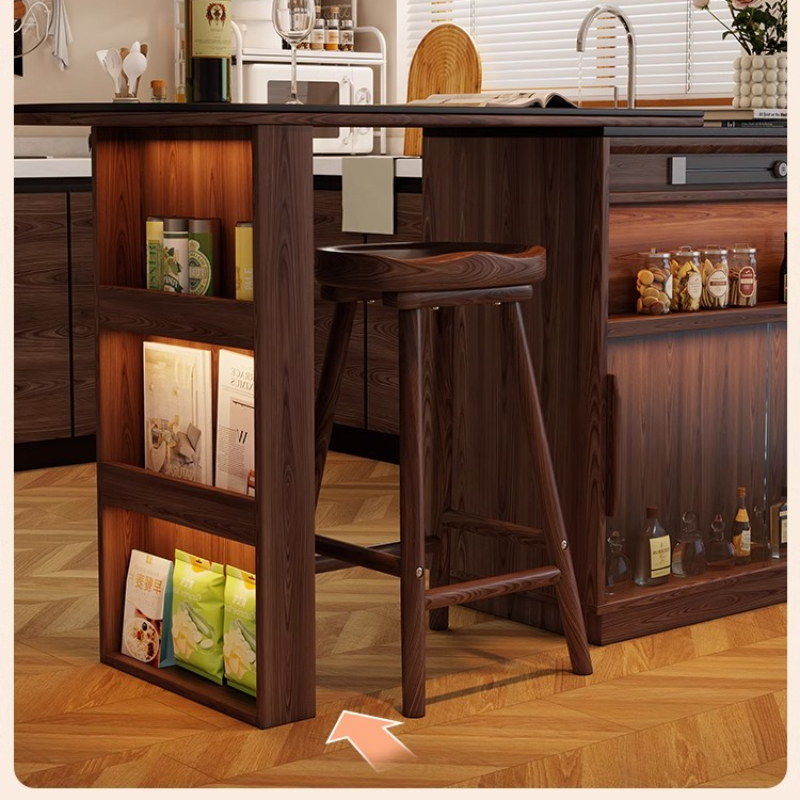 Solid Wood Curved Bar Stool Hi - Home Bar Seating 评论和价格