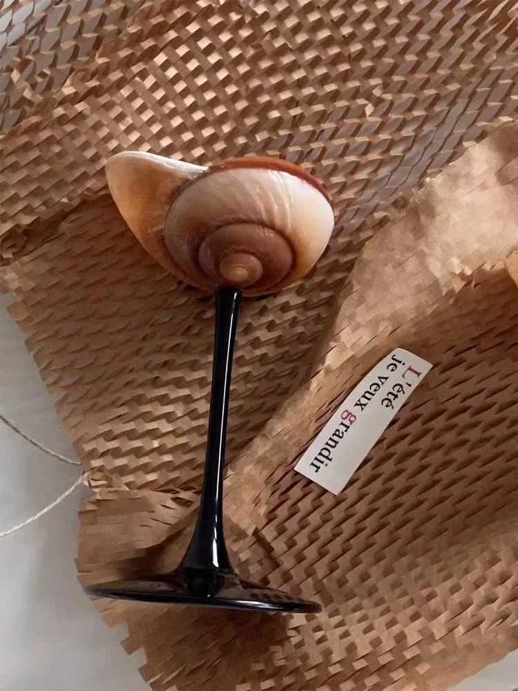 Natural Conch Wine Glass Bar a - Home Bar Shelf 评论和价格