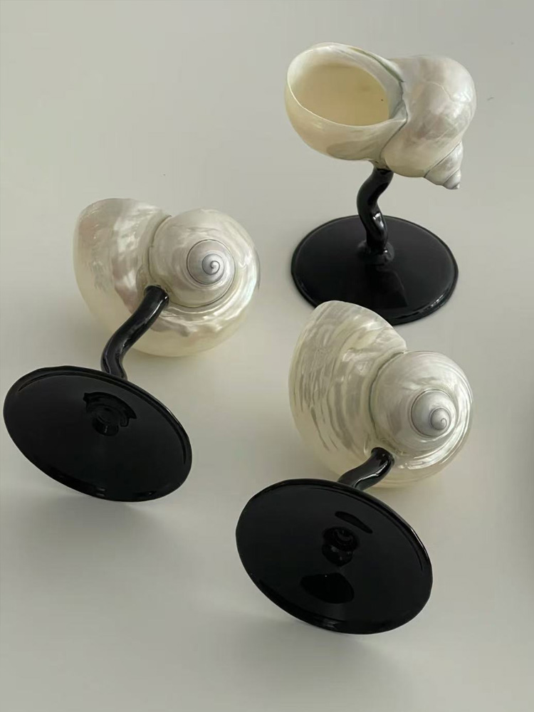 Natural Conch Wine Glass Bar a - Home Bar Shelf 评论和价格