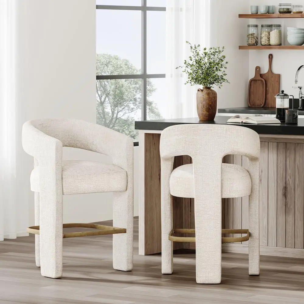 Gwen Natural Upholstered Count - Home Bar Seating 评论和价格