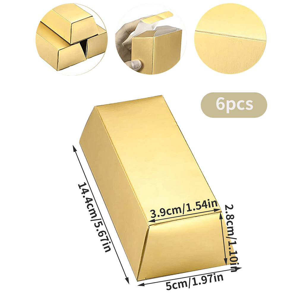 6Pcs Gold Bars Fake Bar Gift B - Bar Cart Gold 评论和价格