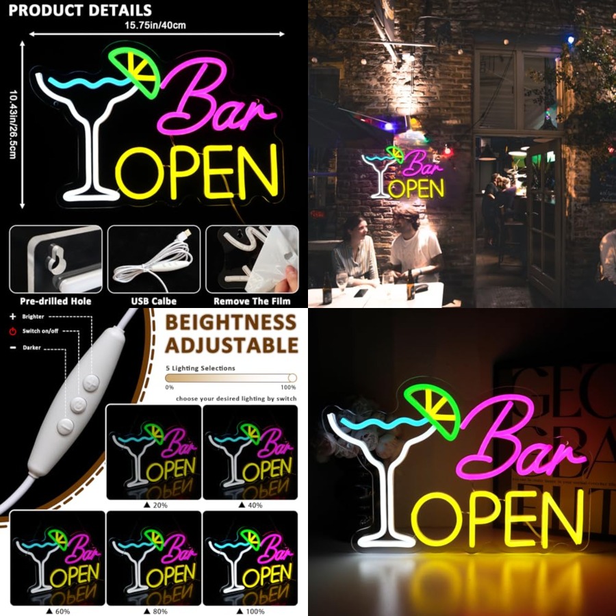 Sign for Business, Neon Open S - Home Bar Signs 评论和价格