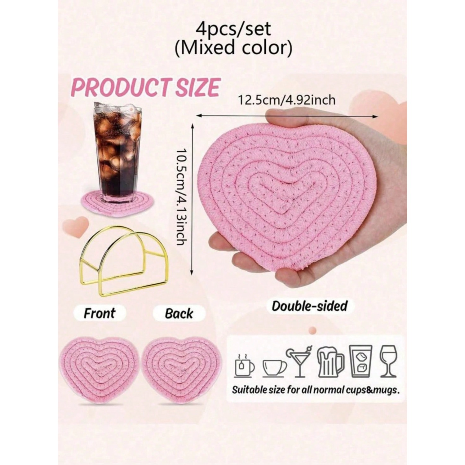 4pcs Valentine's Day Heart Sha - Home Bar Shelf 评论和价格