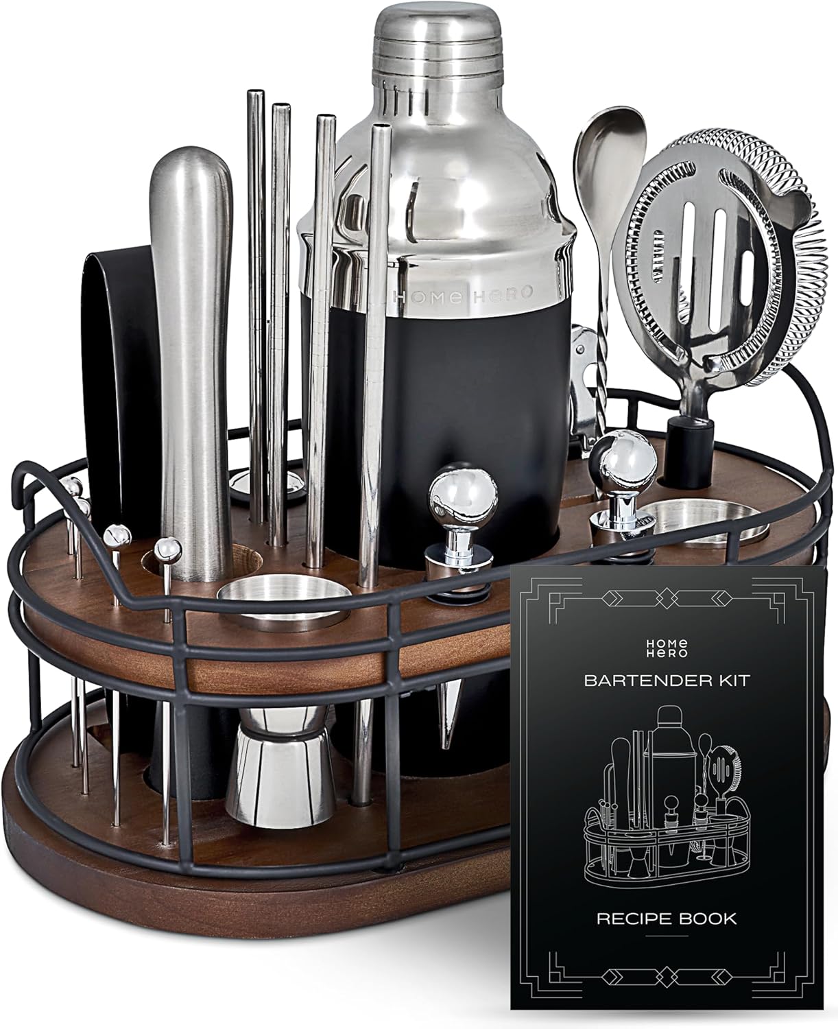 Bartender Kit - 22-Piece Cockt - Cocktail Recipe Book 评论和价格