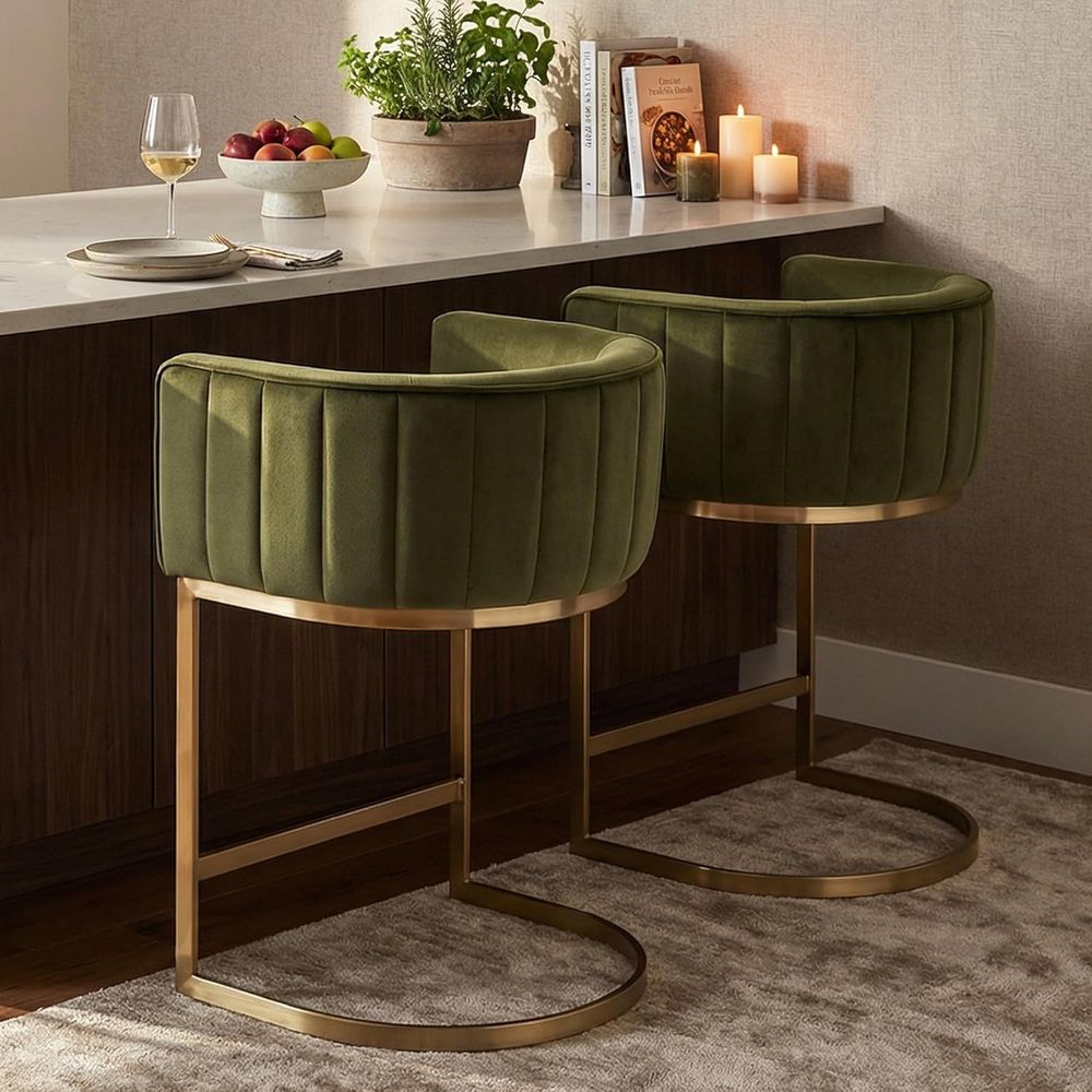 24 Velvet Upholstered Counter  - Home Bar And Counter 评论和价格