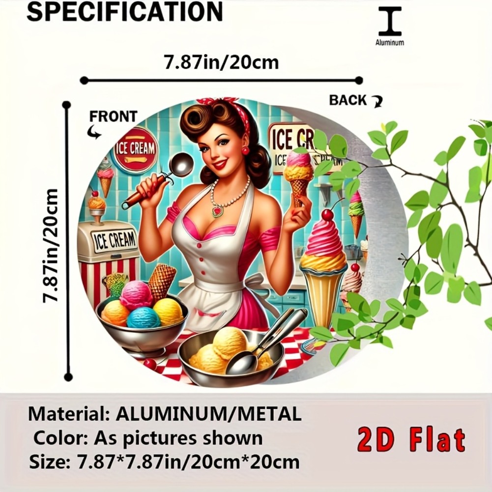 2D Flat 1pc, Round Ice Cream S - Home Bar And Kitchen 评论和价格