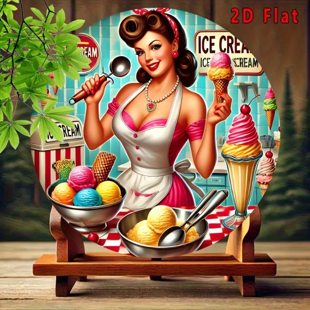 2D Flat 1pc, Round Ice Cream S - Home Bar And Kitchen 评论和价格
