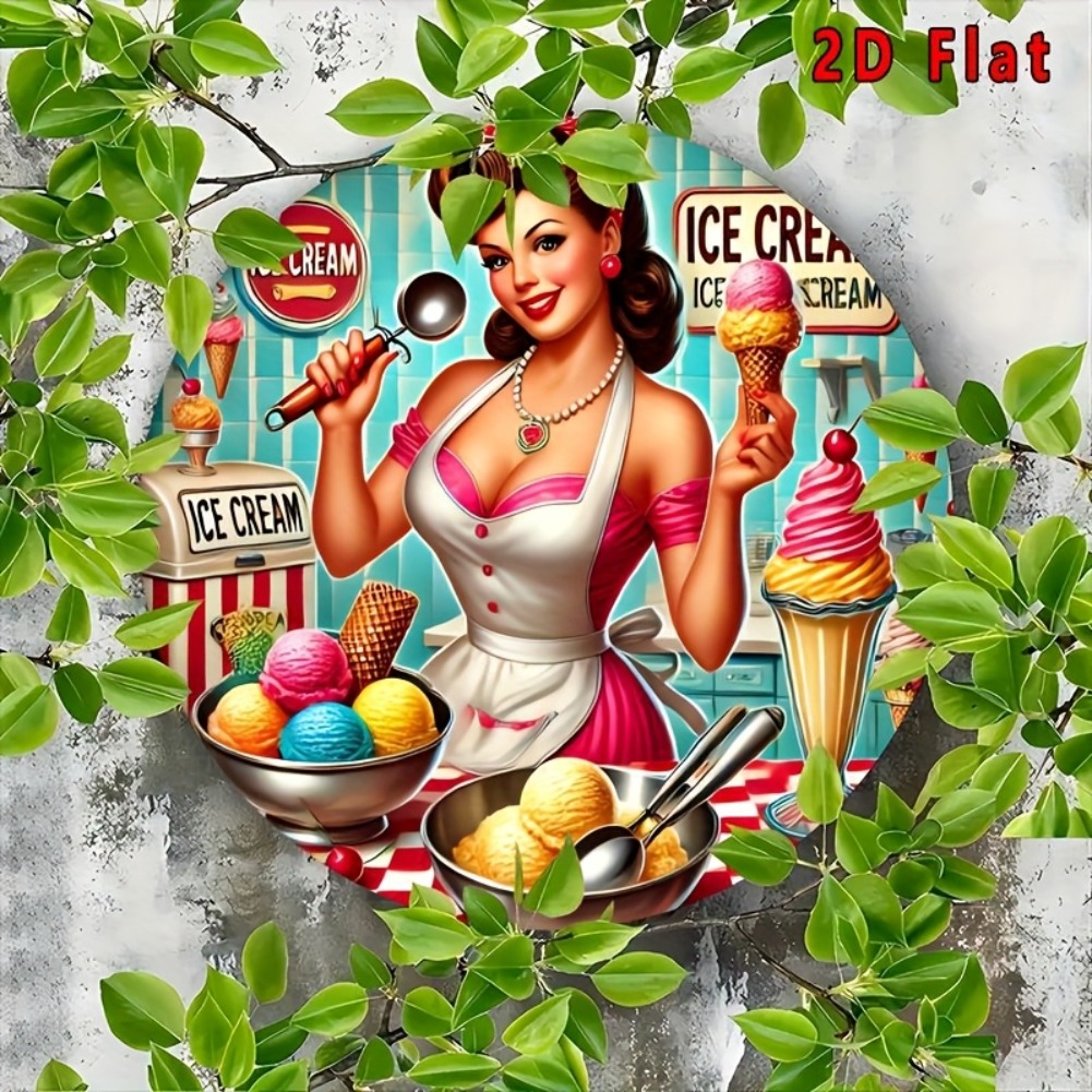 2D Flat 1pc, Round Ice Cream S - Home Bar And Kitchen 评论和价格