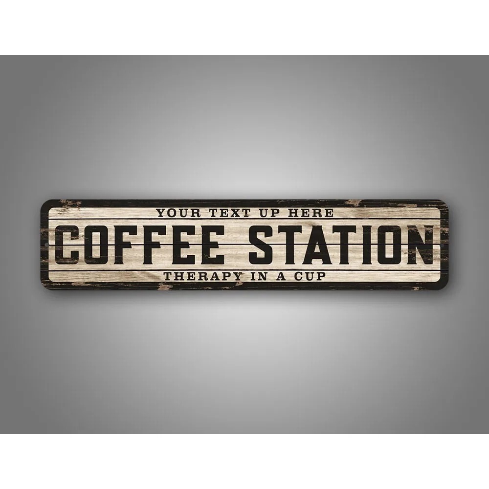 Custom Text Logo Weathered Woo - Home Bar And Coffee 评论和价格