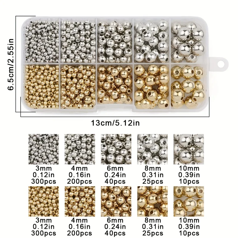 950PCS CCB 3/4/6/8/10MM Gold S - Bar Cart Gold 评论和价格