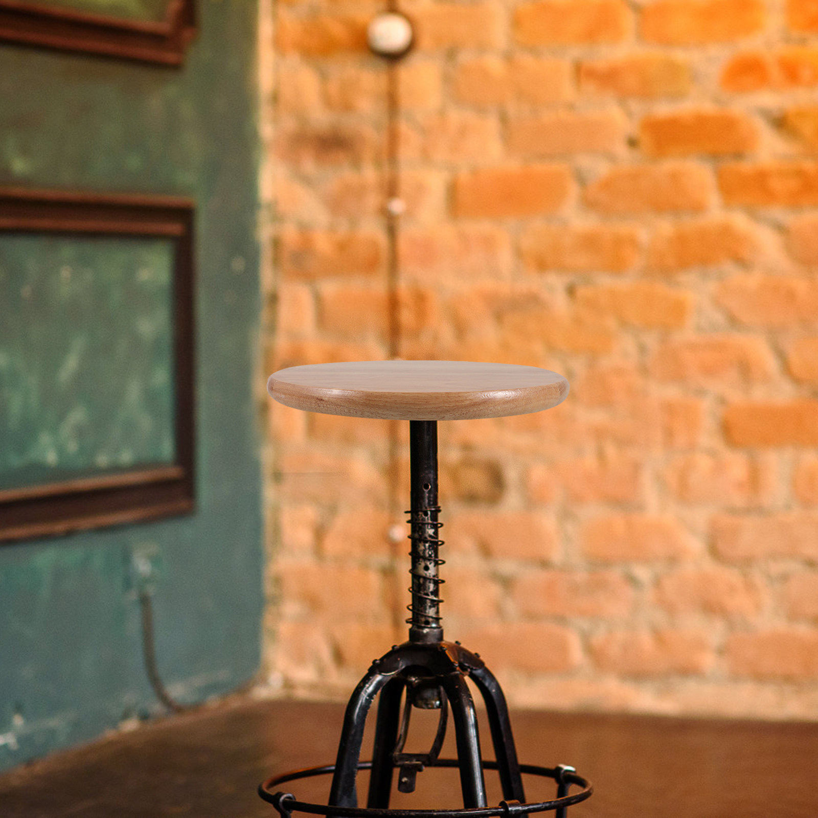 Round Wooden Bar Stool Seat Re - Home Bar Seating 评论和价格