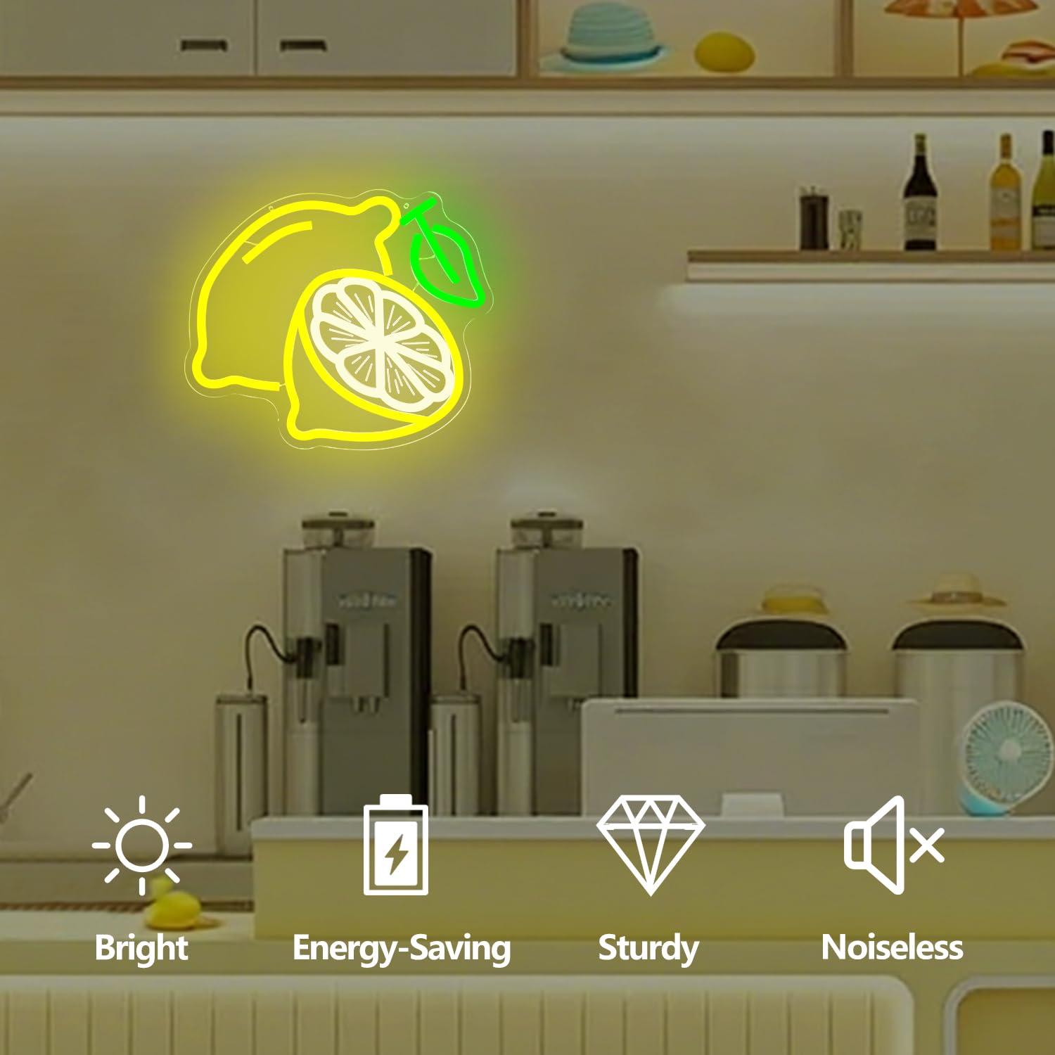 Lemon Neon Sign Dimmable LED L - Home Bar And Kitchen 评论和价格