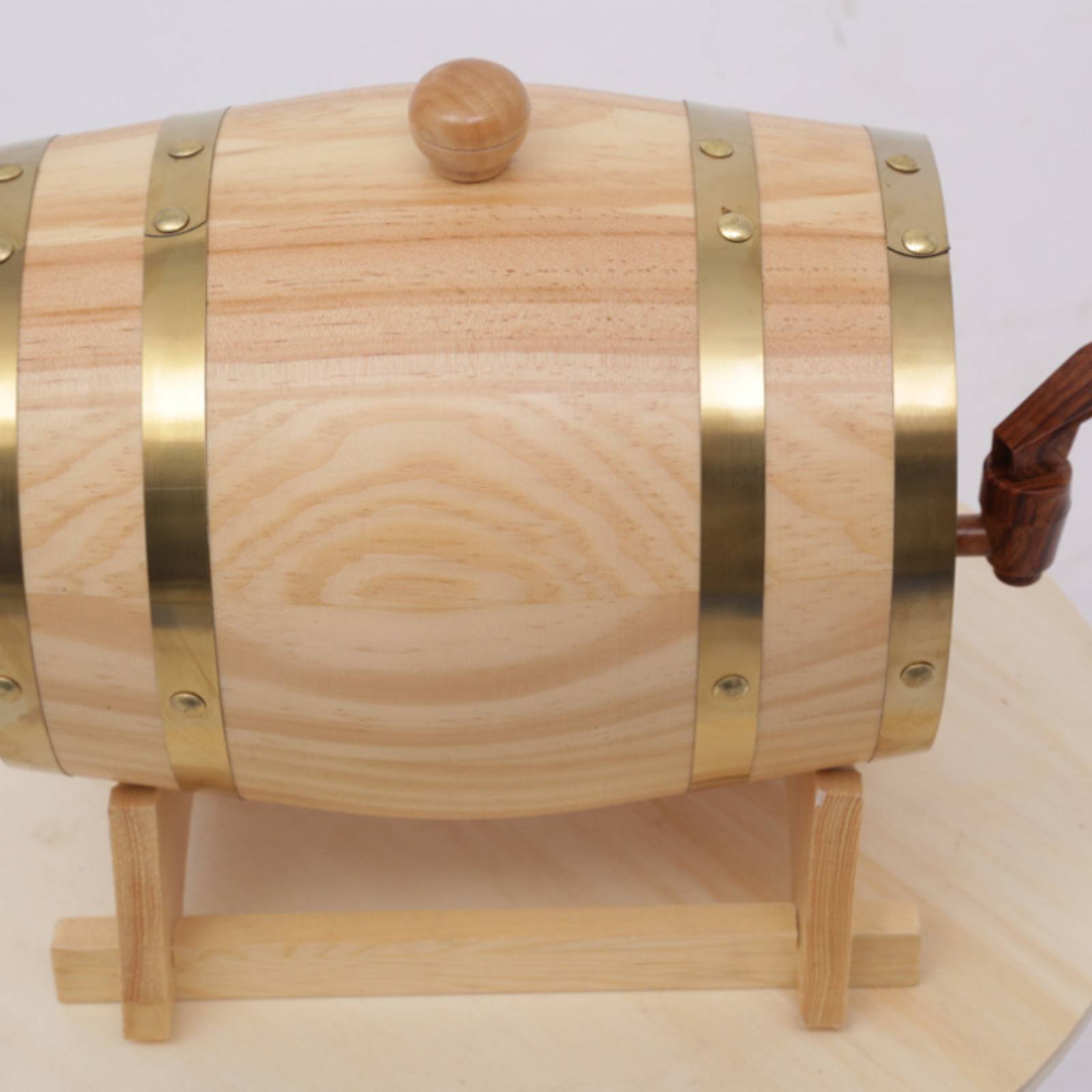 Fir Wood Barrel with Spigot Le - Home Bar Stand 评论和价格