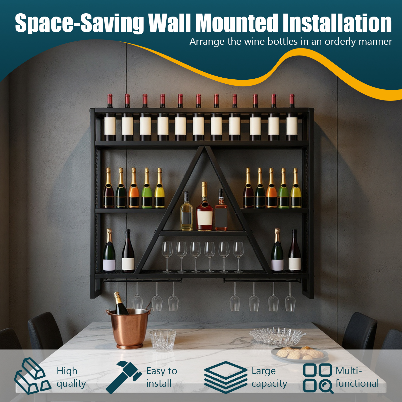 Bar Liquor Bottle Display Shel - Home Bar Shelf 评论和价格