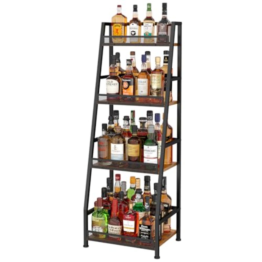 4-Tier Trapezoid Liquor Stand  - Home Bar Stand 评论和价格