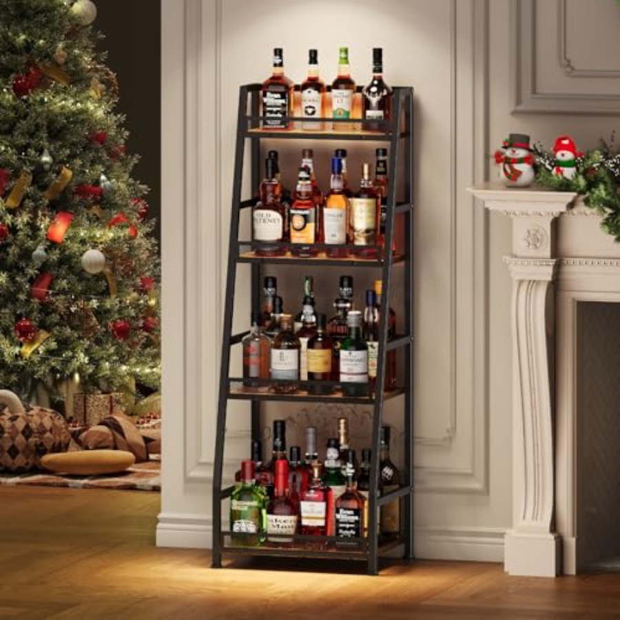 4-Tier Trapezoid Liquor Stand  - Home Bar Stand 评论和价格