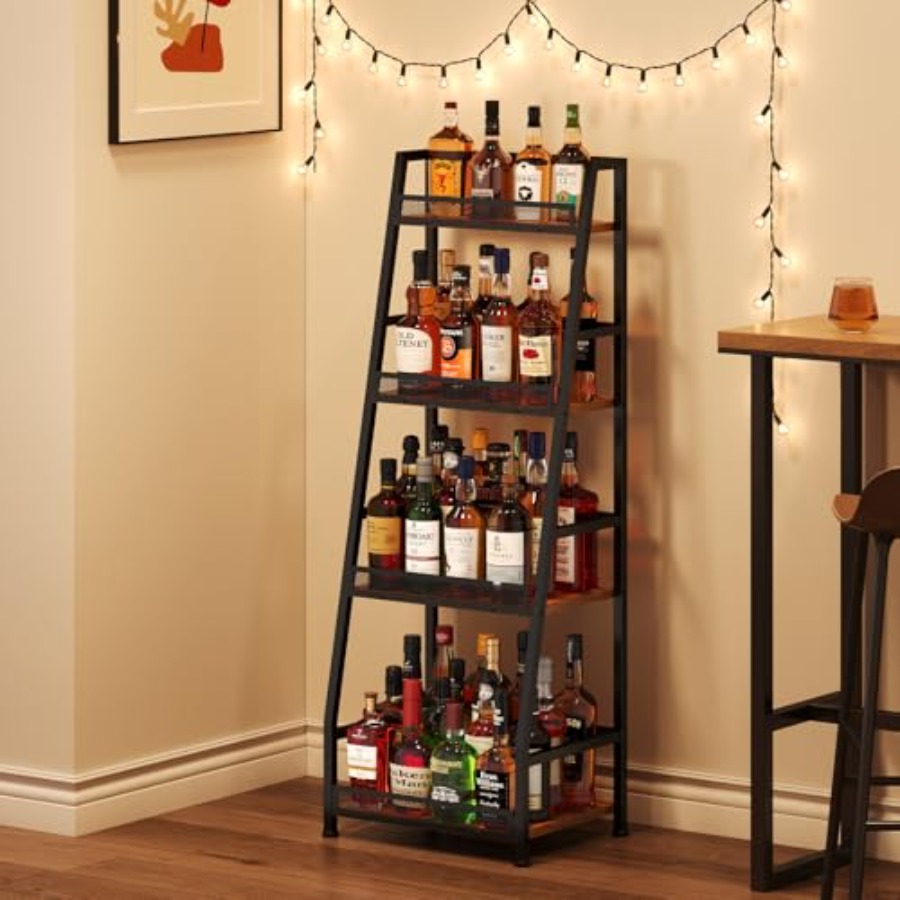 4-Tier Trapezoid Liquor Stand  - Home Bar Stand 评论和价格