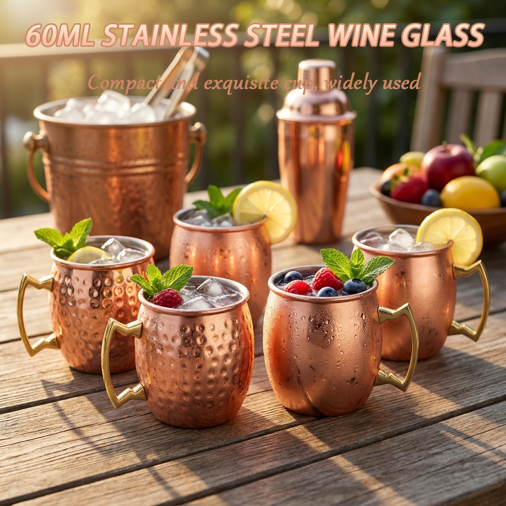 4Pcs 6Pcs 60ml Stainless Steel - Mule Copper Mug 评论和价格