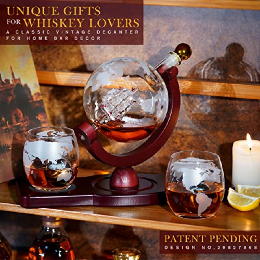 Gifts for Men Dad Fathers Day, - Decanter Globe Set 评论和价格