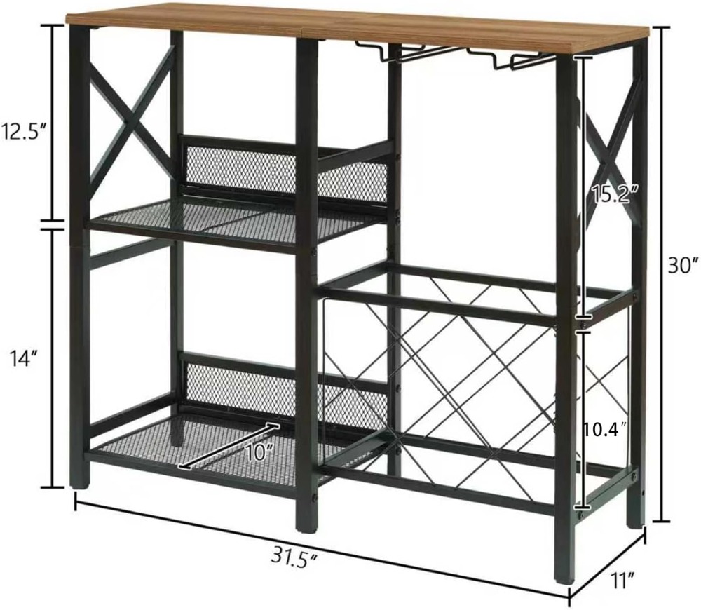 Rustic Freestanding Wine Rack  - Home Bar Shelf 评论和价格