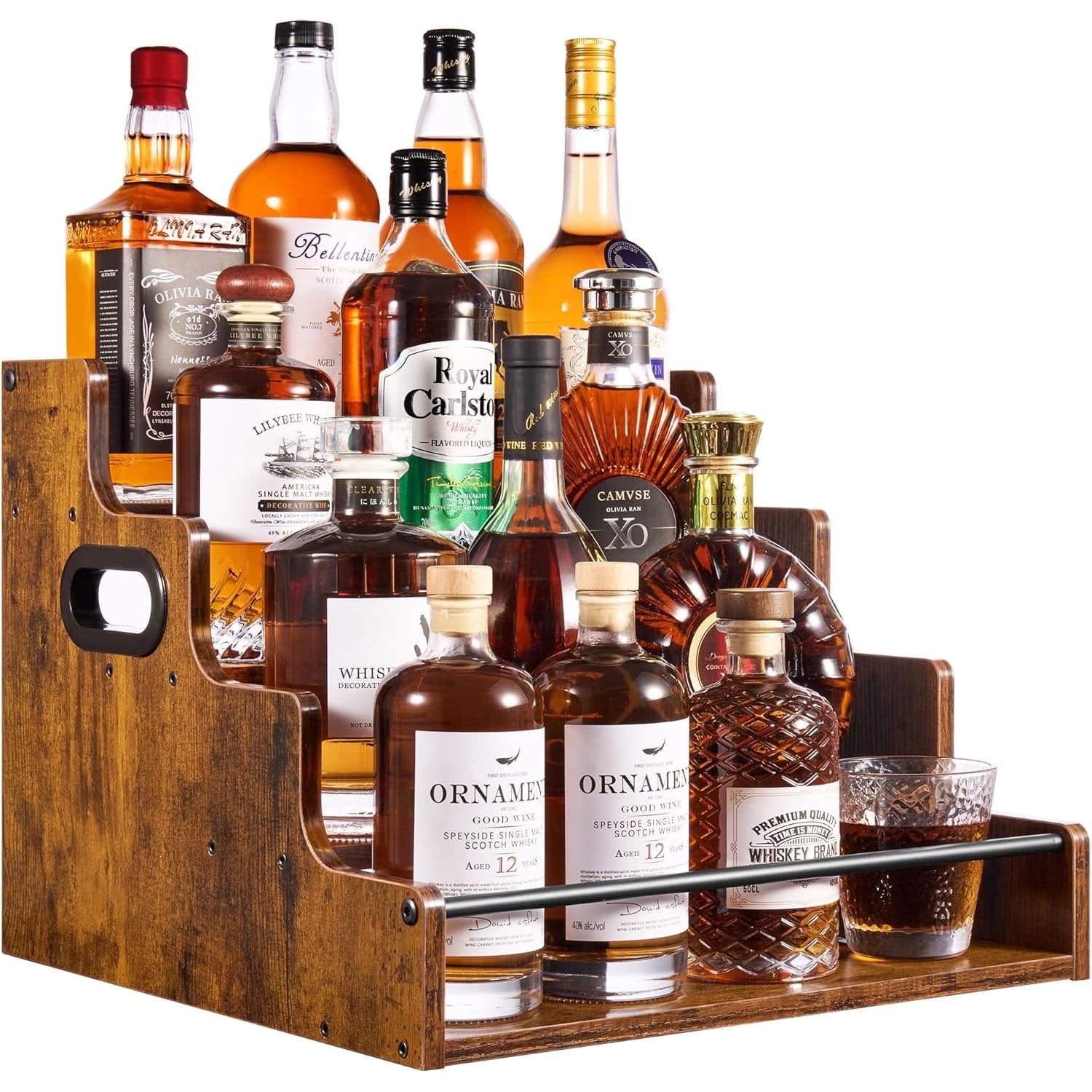 Liquor Bottle Display Shelf, C - Home Bar Stand 评论和价格