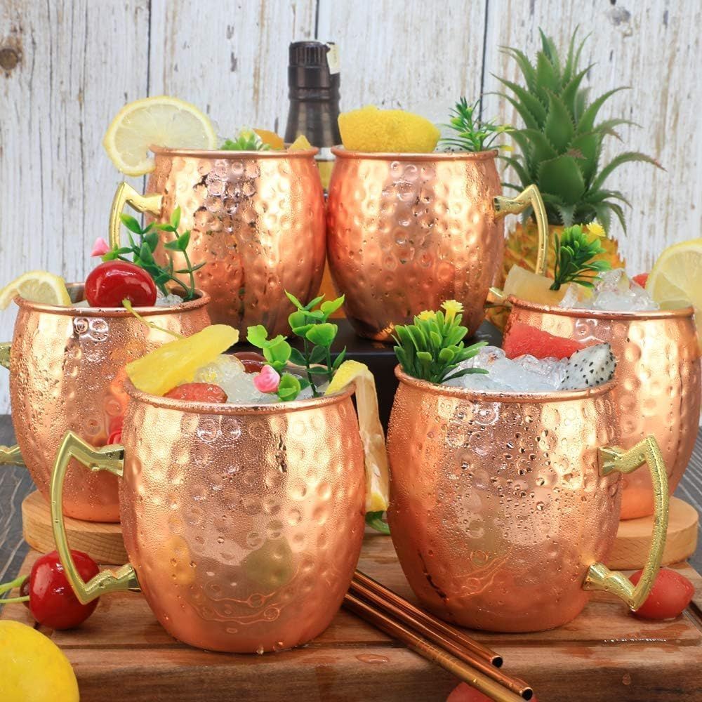Moscow Mule Copper Mugs- Set o - Mule Copper Mug 评论和价格