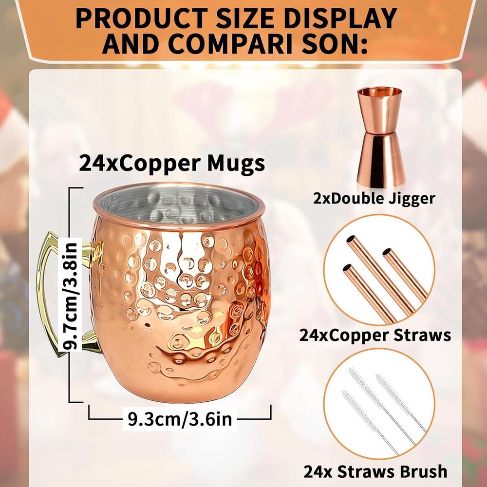 Moscow Mule Copper Mugs- Set o - Mule Copper Mug 评论和价格