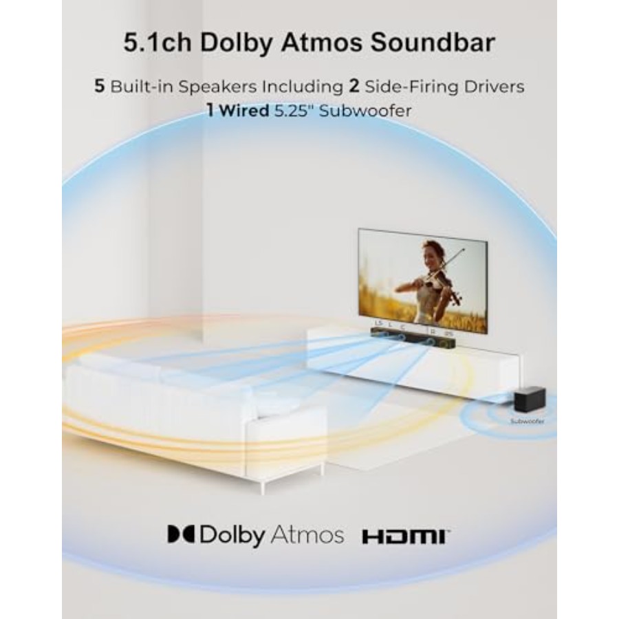 5.1CH Surround Sound Bar with  - Home Bar And Theater 评论和价格