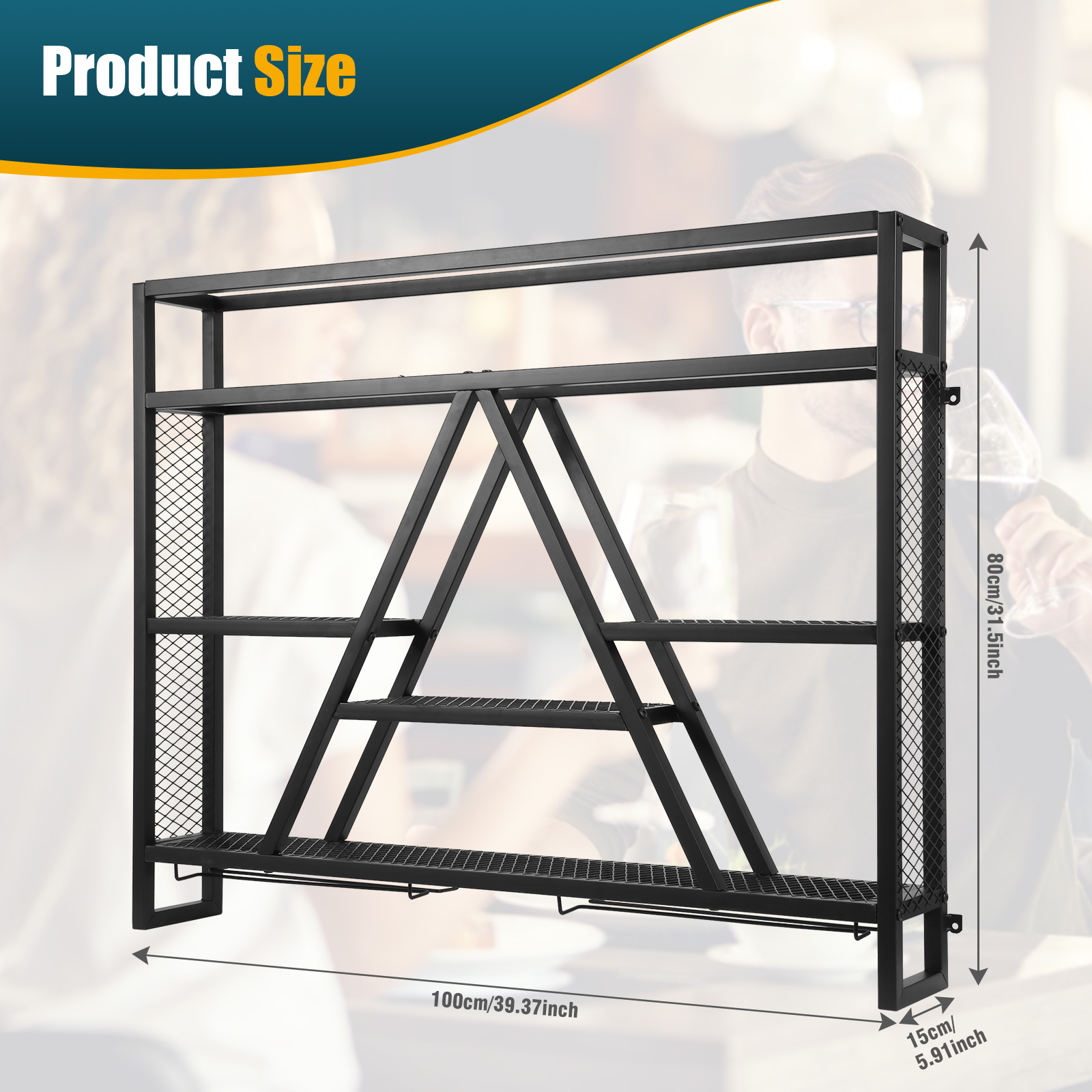Metal Bottle & Glass Holder Mu - Home Bar Shelf 评论和价格
