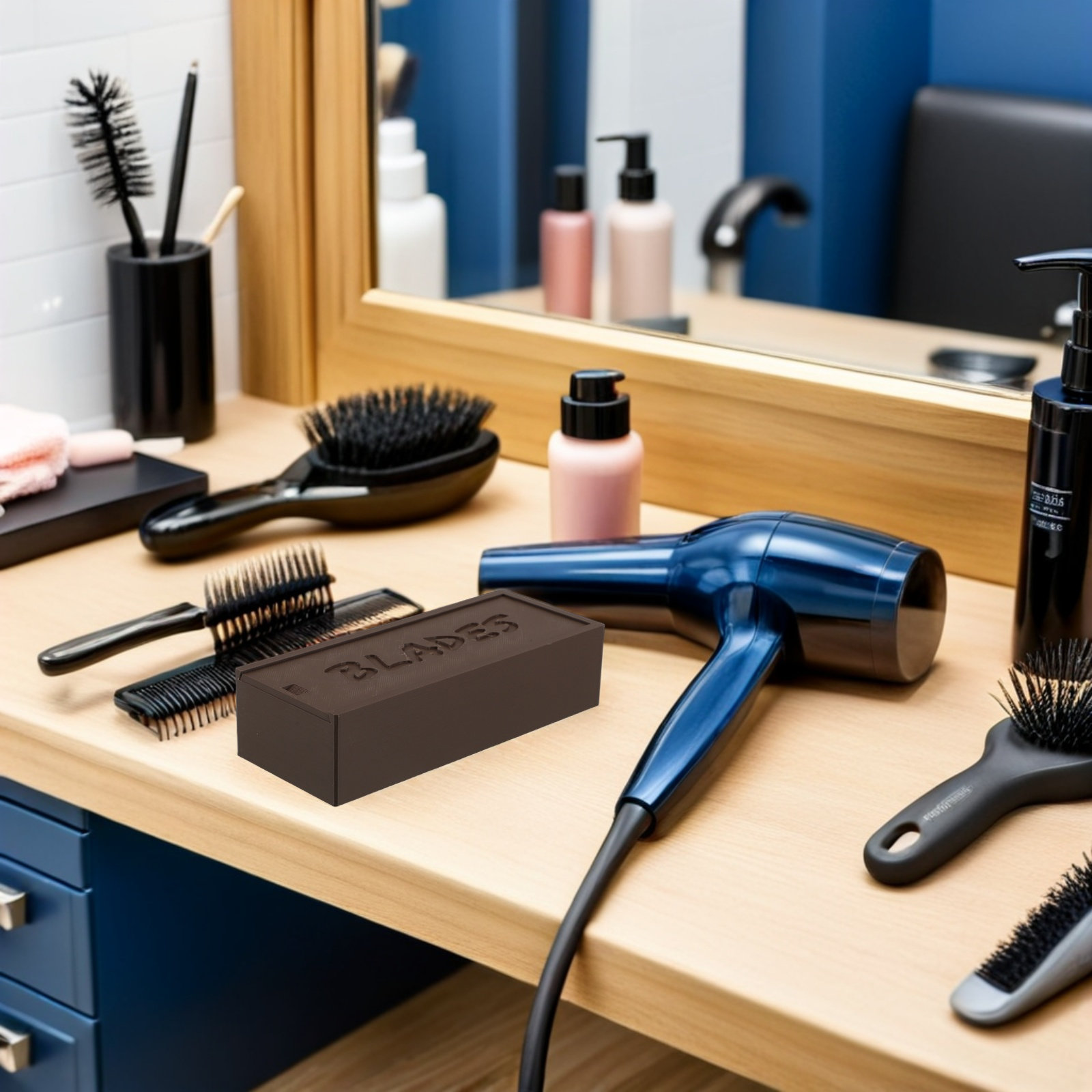 Brown Plastic Blade Storage Ca - Home Barber 评论和价格