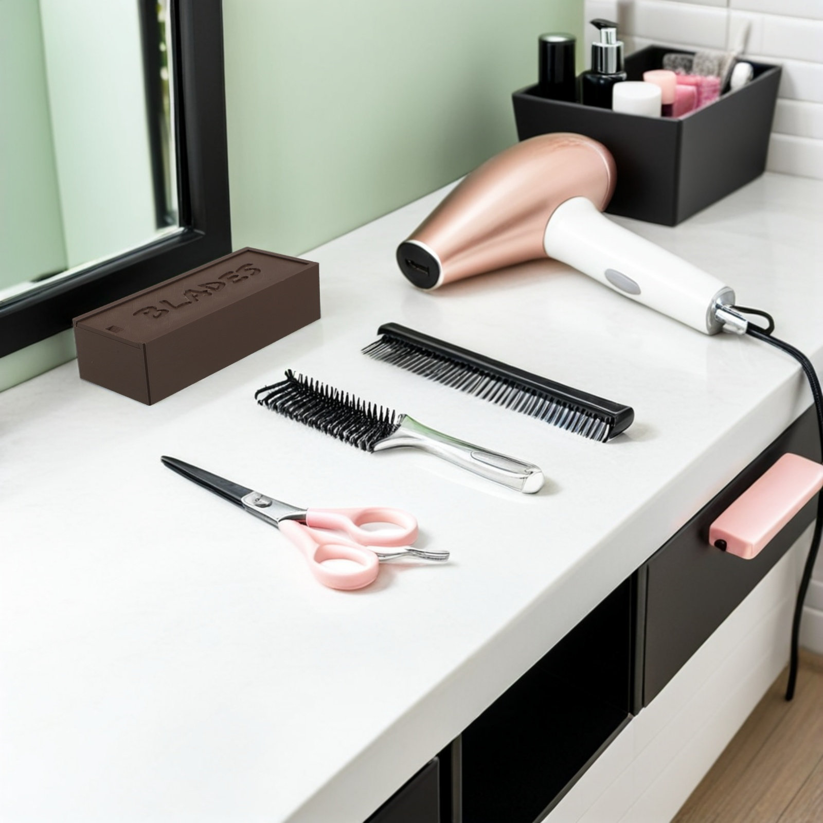 Brown Plastic Blade Storage Ca - Home Barber 评论和价格