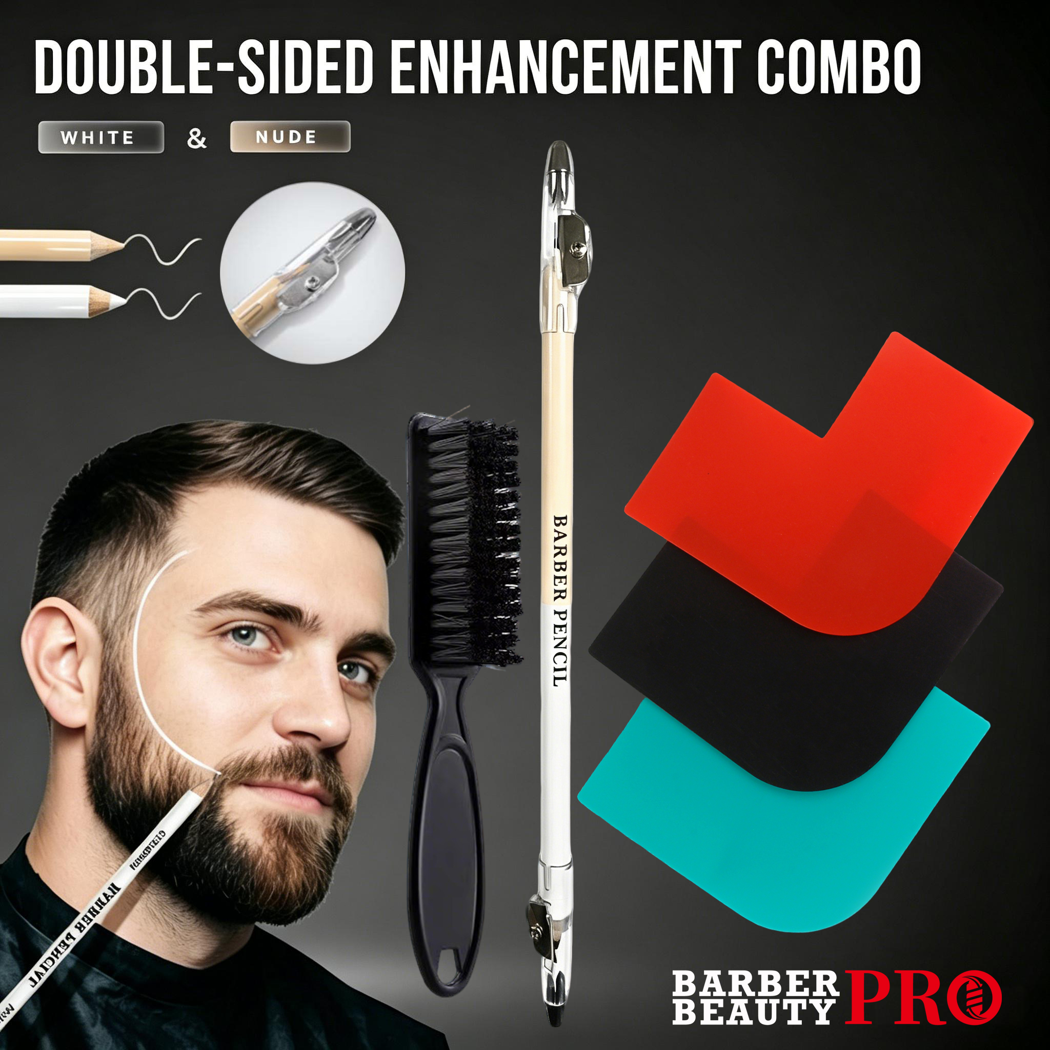 3Pcs Double-sided Barber Beard - Home Barber 评论和价格