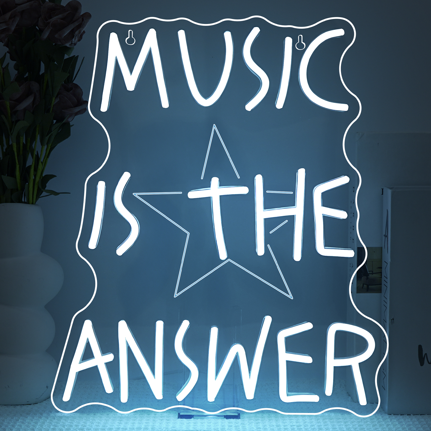 Music Is The Answer Neon Sign  - Home Bar Word 评论和价格